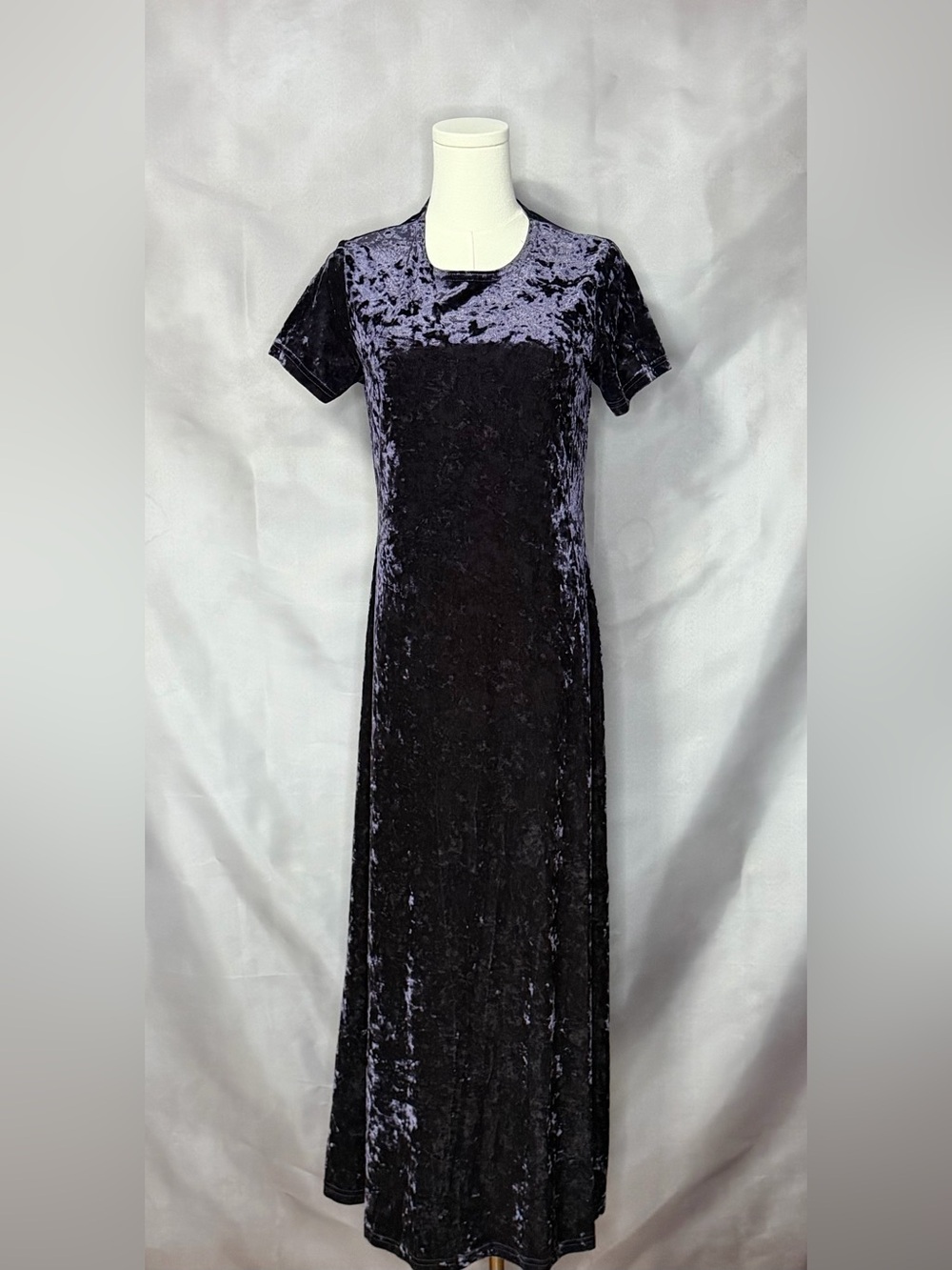 Maurices Purple Crushed Velvet Dress 90s Vintage